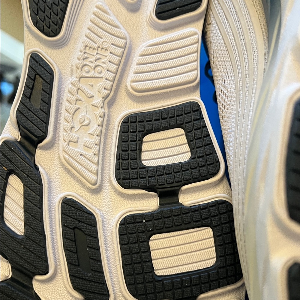 FREE SHIPPING - HOKA Grey, white, blue Running Shoes with pink lettering of HOKA - Picture 4 of 6